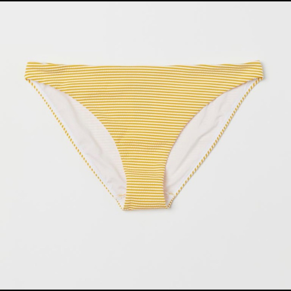 H&M Yellow/White Striped Bikini Bottom